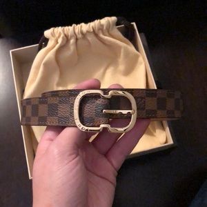 Louis Vuitton Mini 25mm Damier Ebene Canvas belt